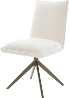 Drehstuhl Lelio-Flex Bouclé Soft Beige Kreuzgestell breit Effektfinish Titan 360° drehbar Wippfunktion Taschenfederkern