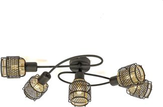 Lindby Deckenleuchten Eudoria, Metall, Schwarz IP20, 5 x 10 W LED