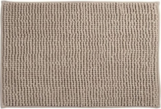 MSV Badteppich Badvorleger Duschvorleger Chenille Hochflor Badematte 40x60 cm – Taupe