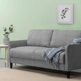 ZINUS Jackie Sofa | Zeitgenössisch | Einfache Montage ohne Werkzeug | Ausgestellte Armlehnen | Schmal zulaufende Beine | Sofa in einer Box | Weiches Grau