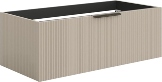 Vente-unique - Hängeschrank für Waschbecken mit Rillenstruktur - Beige - 100 cm - PALIRO