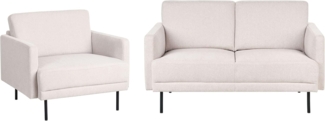 Sofa Set BREDA Stoff Hellbeige 2-Sitzer