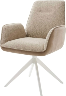 Drehstuhl Zoa-Flex Materialmix Schlamm Kreuzgestell breit Weiß 360° drehbar Wippfunktion Taschenfederkern