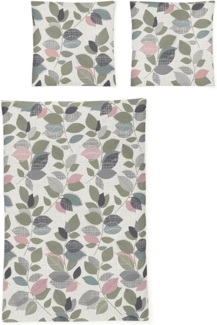 Irisette Feinbiber Bettwäsche Koala 155x220 Blätter grün natur 8477-90