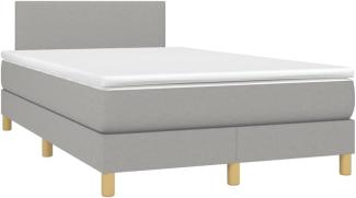 Boxspringbett mit Matratze & LED Stoff Hellgrau 120x200 cm, Härtegrad: H2 [3133541]
