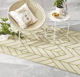 Fab Hab Outdoorteppich Sydney Gold&Cream aus recyceltem Plastik gold-creme wetterfest 150x240 cm