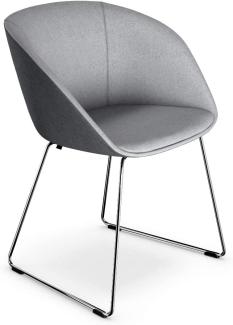 Sedus Bürostuhl, Loungechair, Clubsessel, Wohnzimmerstuhl, Chrom/Mittelgrau/Grau, kompakt, bequem