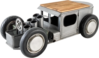 riess-ambiente Couchtisch HOT ROD 160cm natur / silber (Einzelartikel, 1-St), Wohnzimmer · Stahl · Mango-Massivholz · mit Stauraum · Oldtimer-Design