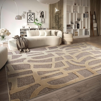 Villeroy & Boch Teppich Therese, rechteckig, Höhe: 5,5 mm, Nachhaltig, Wohnzimmer, Schlafzimmer, Modern, Hoch-Tief Effekt, Flur