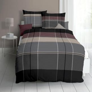 Kaeppel Mako-Satin Bettwäsche Architect anthrazit | 135x200 cm + 80x80 cm