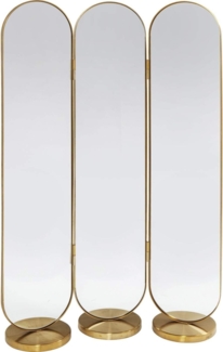Kare Design Paravent Swing, goldener Raumtrenner als Spiegel, abgerundete Form und edles Design, (H/B/T) 166 x 106 x 31 cm