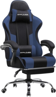 GTPLAYER Gaming-Stuhl Bürostuhl Gaming Stuhl Massage Ergonomischer Gamer Stuhl, mit Massage-Lendenkissen Fußstütze, Kopfstütze