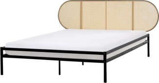 Bett mit Lattenrost Polyrattan BOULIN 160 x 200 cm Schwarz