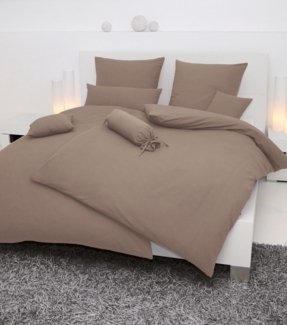 Hochwertige Janine Soft-Seersucker Bettwäsche PIANO | Verschiedene Grössen und Farben 155x220 /80x80 cm taupe (57)