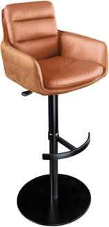 riess-ambiente Barhocker BIG GEORGE taupe / schwarz · Tresenstuhl mit Echtleder-Sitzfläche (Einzelartikel, 1 St), Microfaser-Sitzschale · mit Armlehne · 360° drehbar · höhenverstellbar