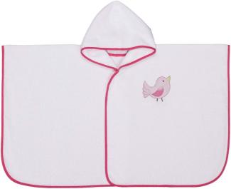 Belily Baby-Badeponcho (Schmetterling Zimmer) weiß/pink