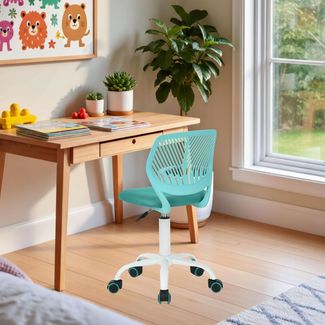 FurnitureR Kinderstuhl Schreibtisch Höhenverstellbar, bunter ergonomischer Jugendstuhl mit Rückenlehne und Armlehnen, Kinderstuhl mit 5 Rädern, für Kinder 3-10 Jahre alt, maximale Belastung 100 kg