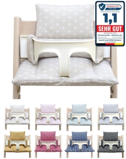 Blausberg Baby, hochwertiges Sitzkissen für Stokke 'Tripp Trapp' Hochstuhl, beschichtet, 2-teilig, Happy Star Beige