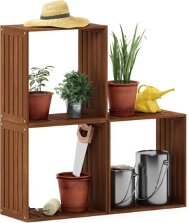 Furinno Tioman Mehrzweck-Stapelregal in Teaköl, natur, 29,46 x 49,28 x 49,53 cm