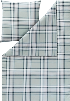 Estella Flanell Bettwäsche Hannes 4459-080 Kariert Jade Grün 135x200