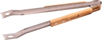 Barbecook BBQ Zange, Grillzange geeignet für Zubereitungen zum Drehen, Luxuszange aus Edelstahl/Birne, 40 cm