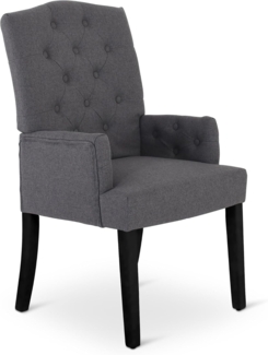 Raburg Esszimmerstuhl Polsterstuhl mit Armlehnen, Chesterfield-Design, Beine Holz, Victoria, eleganter Küchenstuhl im Landhausstil, Steppung, Belastbarkeit 110 kg