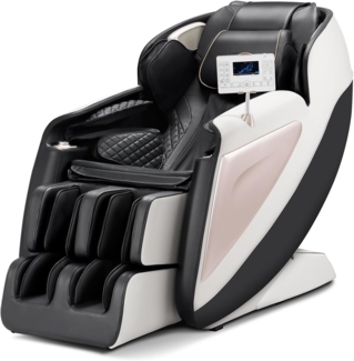 VEVOR Massagesessel Ganzkörpermassagesessel Zero Gravity mit SL-Schiene & 18 Auto-Modi, Relaxsessel mit Heizung & einziehbarem Pedal & 36 Airbags & Fußrolle & LCD-Bildschirm, Massagestuhl 3D-Massage