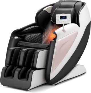 VEVOR Massagesessel Ganzkörpermassagesessel Zero Gravity mit SL-Schiene & 18 Auto-Modi, Relaxsessel mit Heizung & einziehbarem Pedal & 36 Airbags & Fußrolle & LCD-Bildschirm, Massagestuhl 3D-Massage