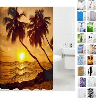 Sanilo Duschvorhang Summer 180x200 cm, 100% wasserdicht, Anti-Schimmel-Effekt, hochwertige Qualität