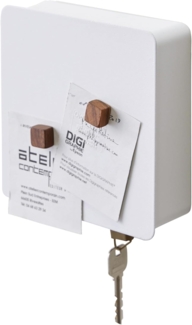 Yamazaki Schlüsselkasten "Tower" aus Metall 15 x 15 x 5 cm, magnetisch, Schlüsselschrank, Schlüsselbrett, 5 Haken, Metall