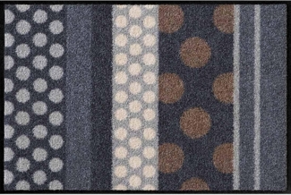 Salonloewe Läufer Fußmatte 75x120 Glamour Dots Grau grau, Eingangsmatte groß, Höhe: 750 mm