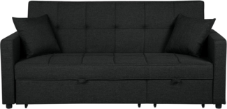 Schlafsofa 3-Sitzer Polsterbezug schwarz GLOMMA