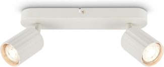 BRILONER - Deckenlampe mit Riffeln, schwenkbar, GU10, max. 9 W, Deckenleuchte, Lampe, Wohnzimmerlampe, Schlafzimmerlampe, Küchenlampe, Deckenstrahler, Deckenbeleuchtung, 28 cm, Altweiß