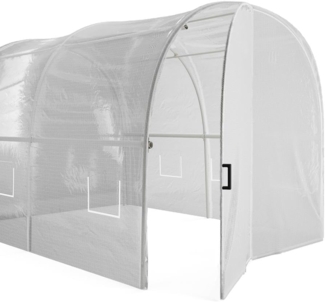Vente-unique - Foliengewächshaus mit verzinktem Stahlrahmen & Tür - 6 m² - 200 x 300 x 200 cm - Weiß - ALOCASIA
