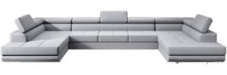 Designer Sofa Positano mit Schlaf und Klappfunktion (Stoff) Grau