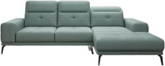 Designer Sofa Terina inkl. Beistellhocker Stoff Grün Rechts