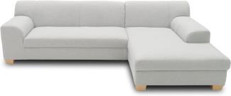 DOMO Collection Ecksofa Tinos, Sofa in L-Form, Eckcouch, Couch Ecke, L-Sofa, 273x157 cm in silber