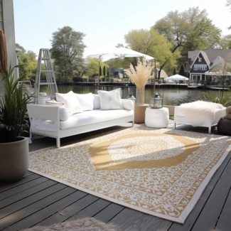 ELLE DECORATION Teppich Meekly Wendeteppich, rechteckig, Höhe: 5 mm, Flachgewebe, In-& Outdoor, Modern, beidseitig, Balkon, Wohnzimmer