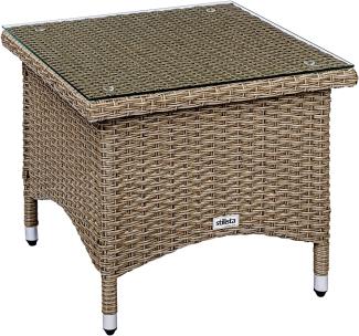 STILISTA® Beistelltisch Polyrattan eckig 58x58 cm, creme