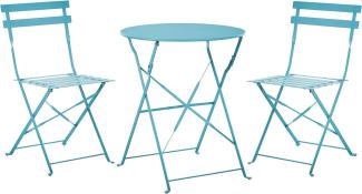 Bistro Set Metall Seeblau FIORI