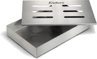 Enders® RÄUCHERBOX EDELSTAHL 8812 Räuchermehl, Räucherchips, Räucherpellets, Grill-Zubehör, Gasgrill BBQ, silber
