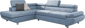 99rooms Filio Ecksofa Velours ESITO Pastellblau Links mit