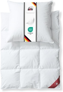 RIBECO Daunenbettdecke + Kopfkissen Johanna, Füllung: Bettdecke: 80% Daunen, 20% Federn, Kopfkissen: 85% Federn, 15% Daunen, Bezug: 100% Baumwolle, Wohlfühlkomfort mit den Vorzügen der Natur