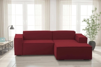 Talamo Italia - Sofa mit Halbinsel Lidia, modulares Sofa mit rechter Chaiselongue, modernes Stoffsofa, 100 % Made in Italy, 240 x 170 x 70 cm, Rot