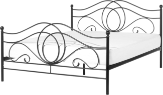 Metallbett schwarz Lattenrost 140x200 cm LYRA