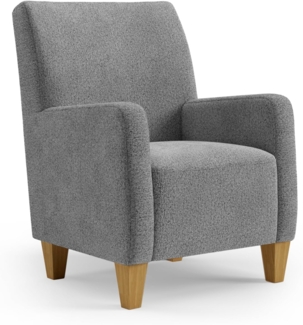 Cavadore Sessel Vida / Polstersessel im trendigen Design / 74 x 93 x 81 / Chenille, Grau