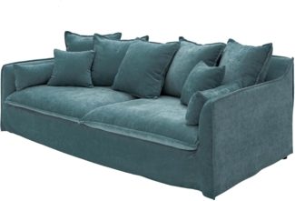 riess-ambiente 3-Sitzer HEAVEN 210cm petrol · Hussensofa inkl. Kissen und abnehmbaren Bezug, Wohnzimmer-Couch · Samt-Bezug · Federkern-Polsterung · Landhausstil