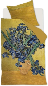 beddinghouse Mako Satin Bettwäsche 2 teilig Bettbezug 155x220 cm Kopfkissenbezug 80x80 cm Irises 197150 Gelb