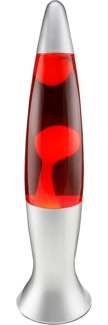 ChiliTec 'CTL-Roge' Lavalampe, Wasser: Rot, Wachs: Gelb, Gehäuse: Silber, Ø10,5x40cm