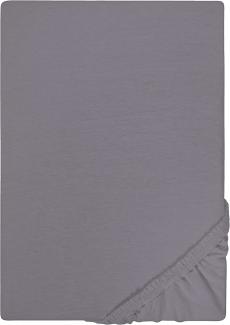 Biberna Jersey-Stretch Spannbettlaken Spannbetttuch 140x200 cm - 160x200 cm Silber - Grau